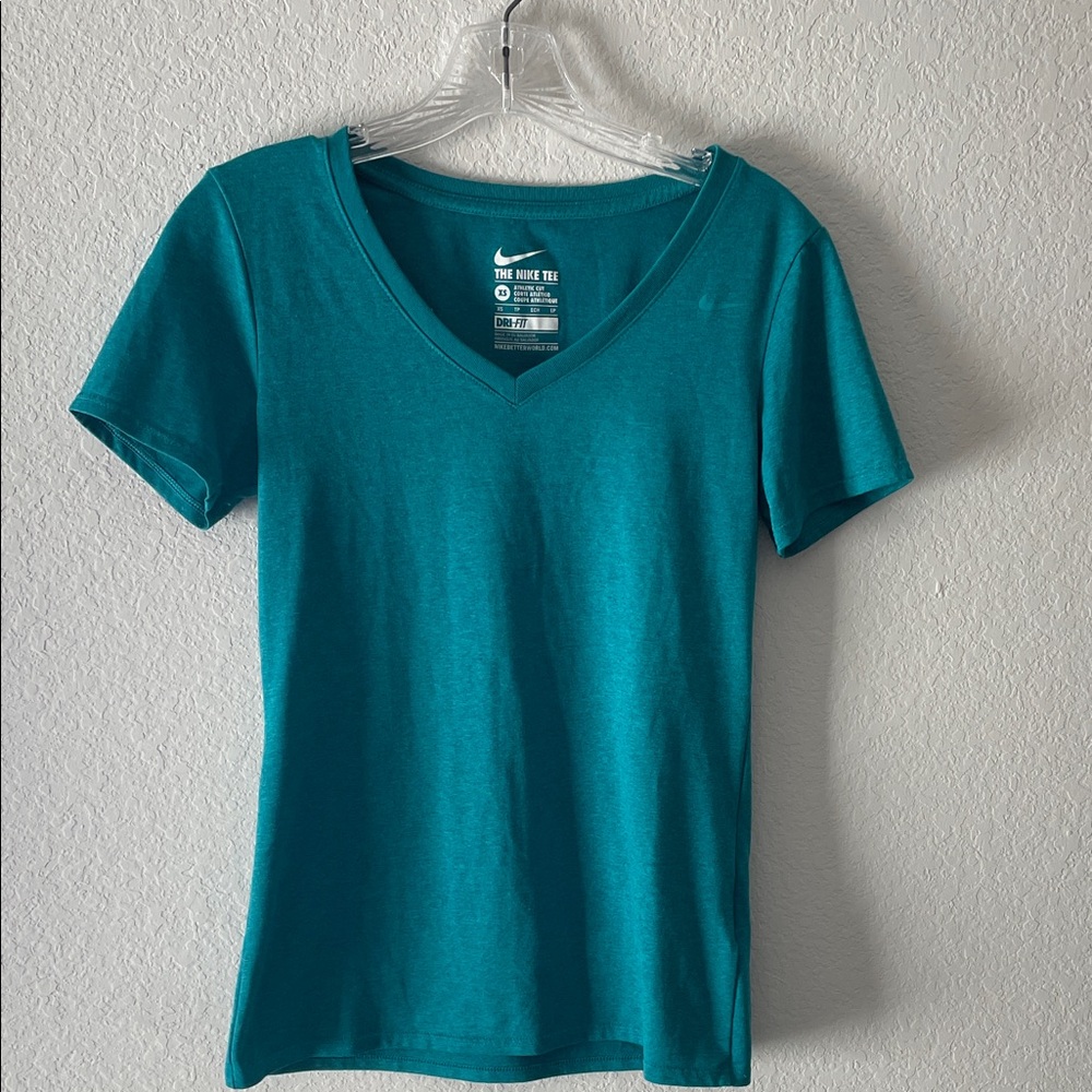 Nike Teal V-Neck Short Sleeve Tee